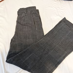 Giorgio Armani Wide Leg Plaid Trousers